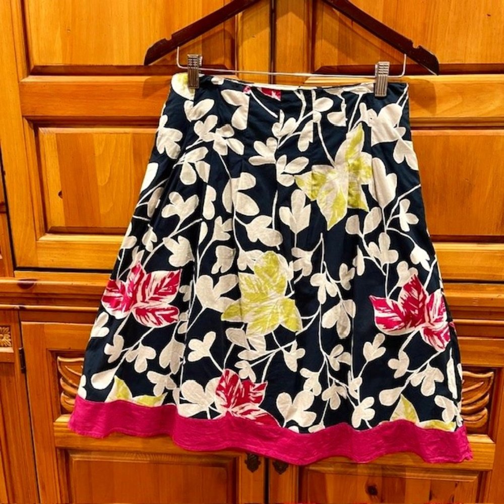 Merona Floral Print Women's Skirt - Nvy/Beige/Hot Pink/ Lime - Size 2